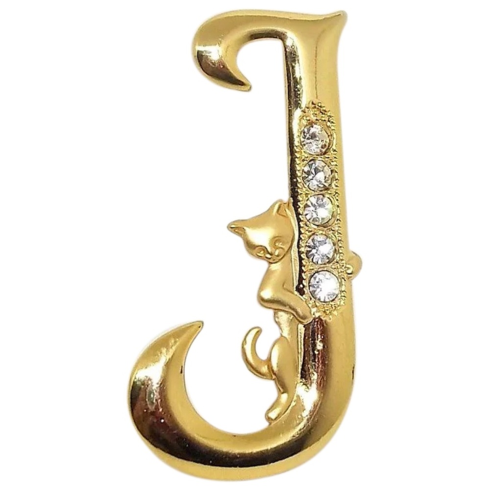 *J* INITIAL JJ pin brooch
